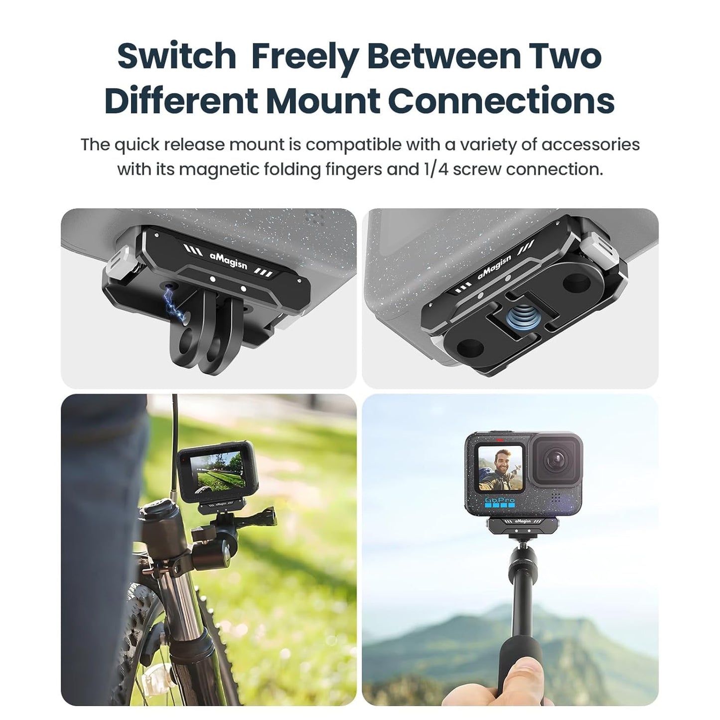 iEDS Magnetic Quick Release Mount for GoPro 8/9/10/11/12 Mini max Action Camera
