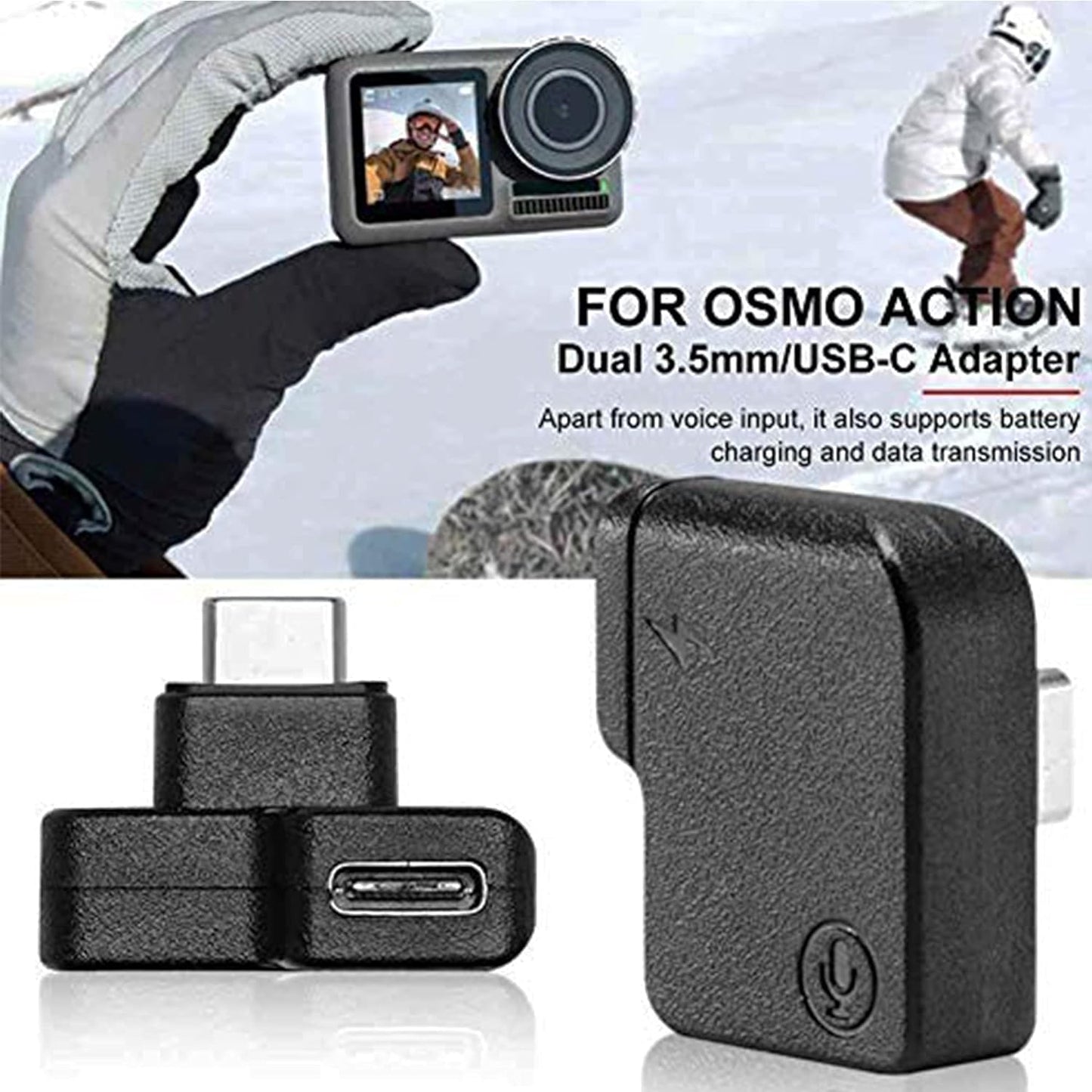 CYNOVA Osmo Action Dual 3.5mm/USB-C Mic Adapter- Made for DJI Osmo Action India