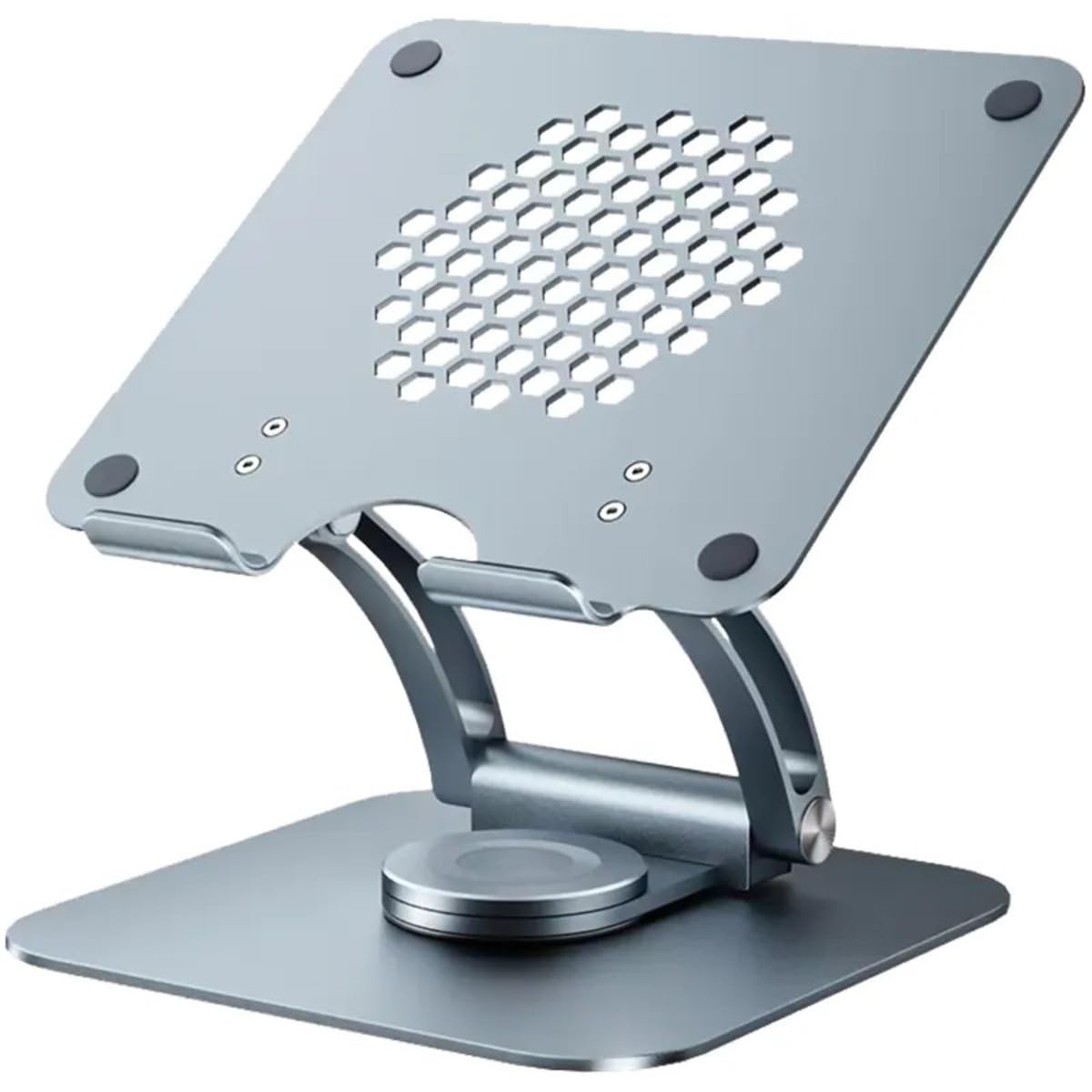 iEDS Laptop Stand Adjustable Ergonomic Aluminum Laptop Stands Compatible with HP,Tablets Xiaomi Dell MacBook HP Lenovo (360° Rotatable Base Grey - Bigger)