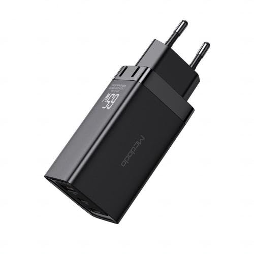 MCDODO GaN Charger India Dual USB-C + A Charger [ 65W PD 3.0 GaN Tech ] Type C Power Delivery Adapter Compatible with 60W 45W 30W MacBook Pro Air 15 13 iPad Pro XPS Avita Liber iPhone 11 Pro XS Max XR S20 Note 20