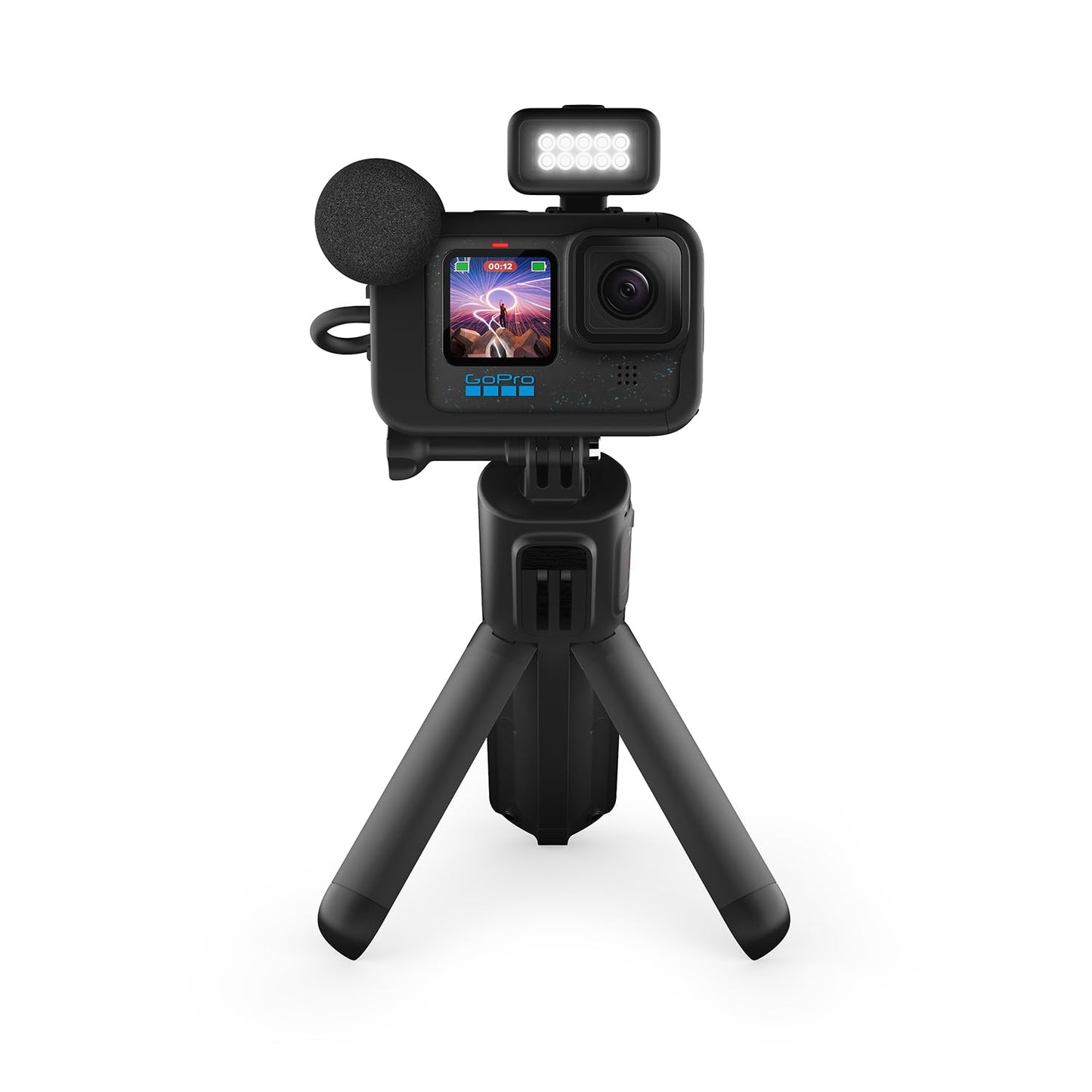 GoPro HERO12 Waterproof Action Camera with Front & Rear LCD Screens, 5.3K60 Ultra HD Video, HyperSmooth 6.0 + AutoBoost, Live Streaming with Enduro Battery (1-Yr International + 1-Yr India Warranty)