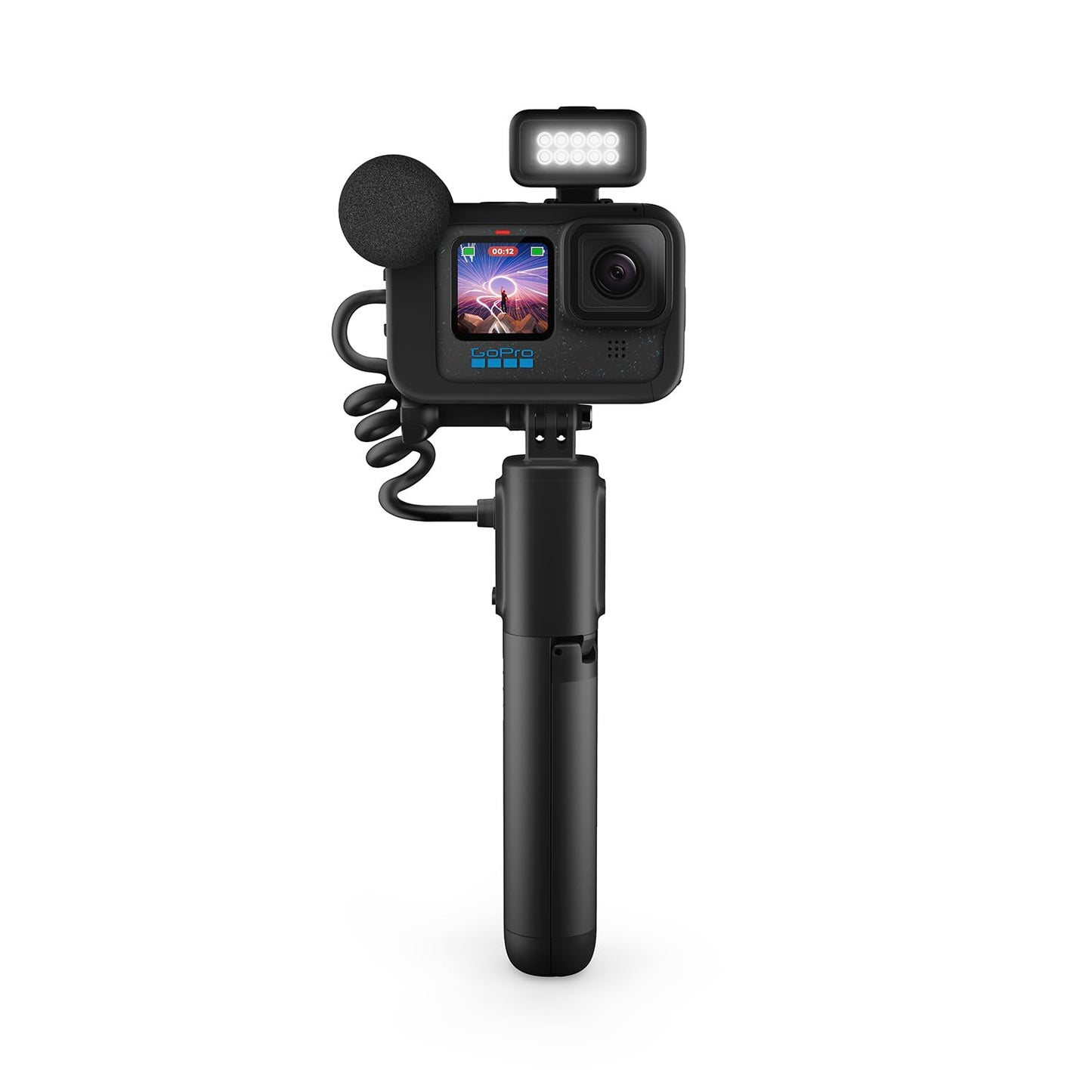 GoPro HERO12 Waterproof Action Camera with Front & Rear LCD Screens, 5.3K60 Ultra HD Video, HyperSmooth 6.0 + AutoBoost, Live Streaming with Enduro Battery (1-Yr International + 1-Yr India Warranty)