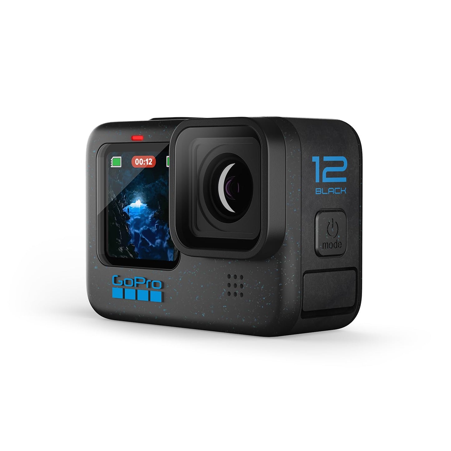 GoPro HERO12 Waterproof Action Camera with Front & Rear LCD Screens, 5.3K60 Ultra HD Video, HyperSmooth 6.0 + AutoBoost, Live Streaming with Enduro Battery (1-Yr International + 1-Yr India Warranty)